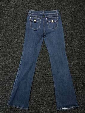 White House Black Market Womens Skinny Flare Jeans Dark Wash Size 4R Penny Lane